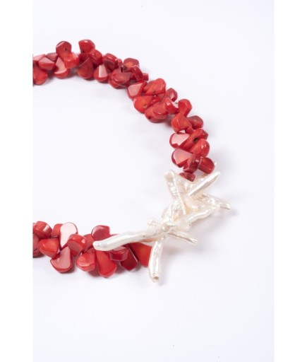 Mercan & Organik İnci Kolye – Bileklik Seti