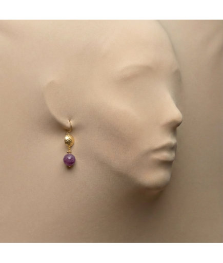 Altın Kaplama Antik Yakut Küpe